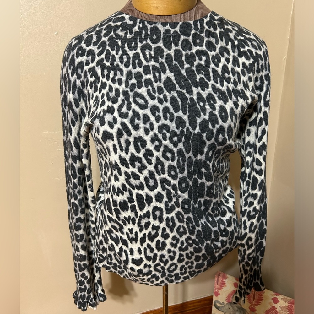 Banana Republic Black and White Leopard Print Sweater